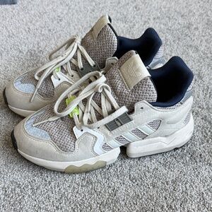 adidas Beige and Navy Athletic Sneakers